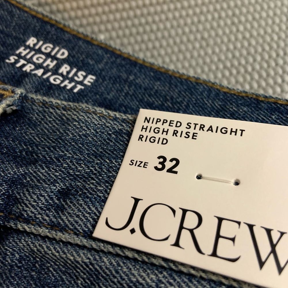 NEW! J. Crew Nipped Straight High Rise Rigid Jeans Size 32 NWT - Picture 2 of 7